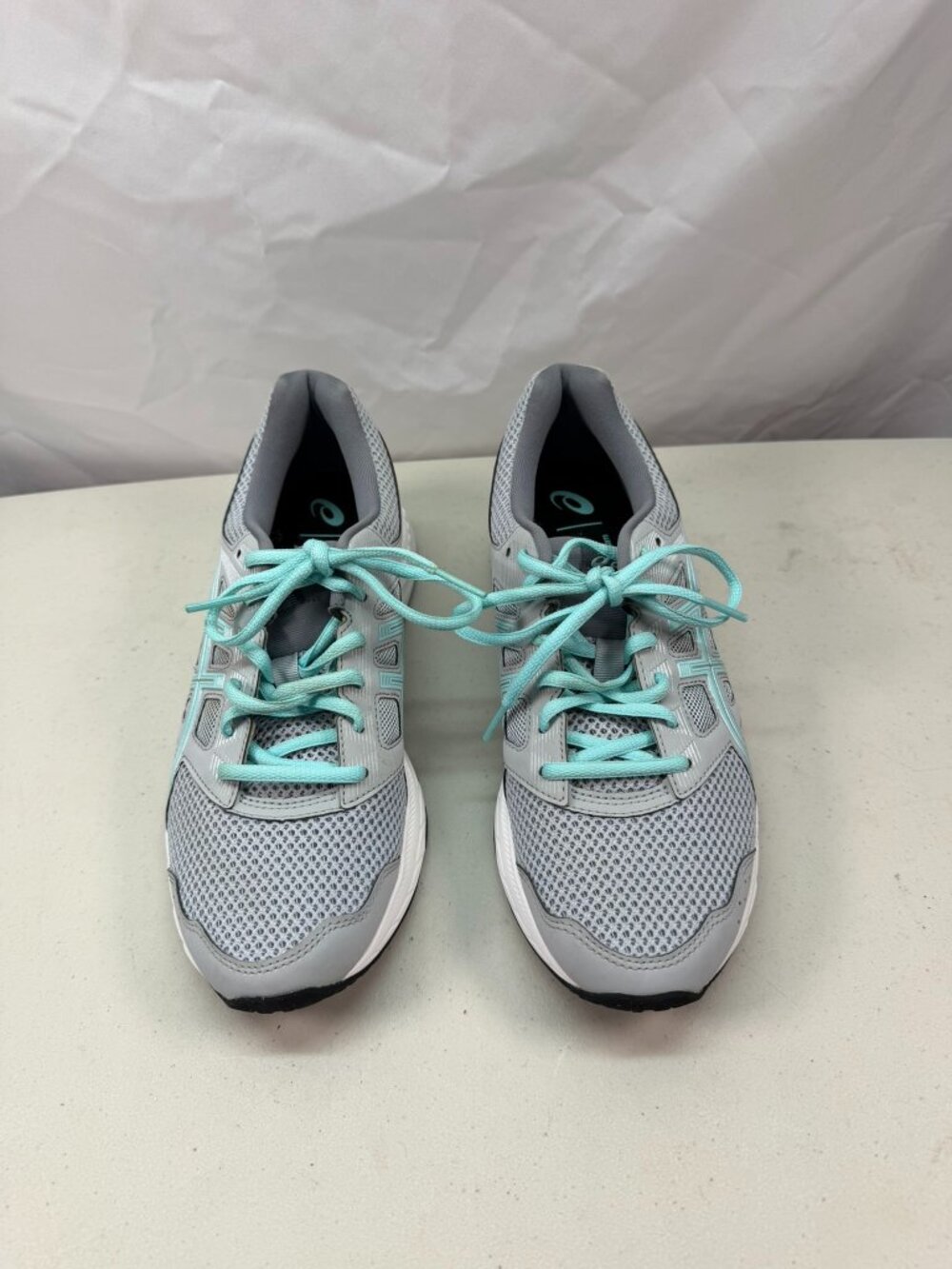 ASICS Gel Contend 7 Women’s Size 9 Wide Running Shoes Gray Mint Green Amplifoam